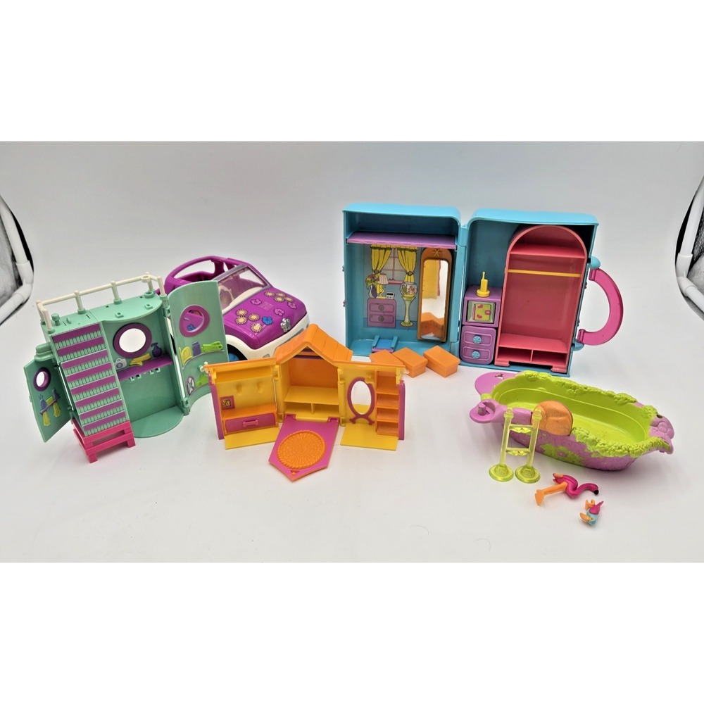 Lot Polly Pocket Accessories Building‎ Jeep Closet Boxes Pool replacement